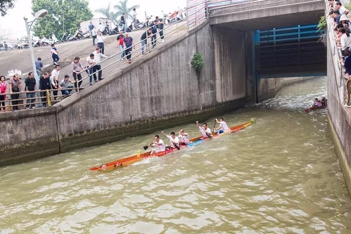 热闹!小榄水道今天上演菊花会前的热身活动——五人飞艇竞渡!