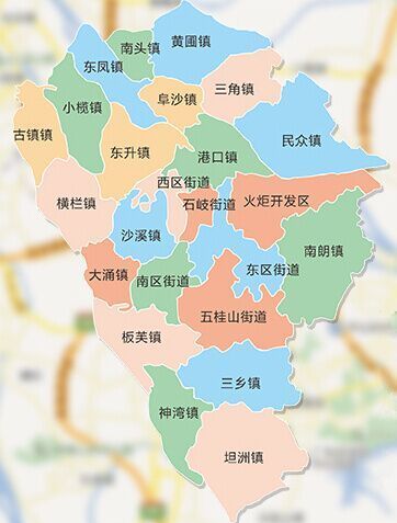 中山各个镇地图图片